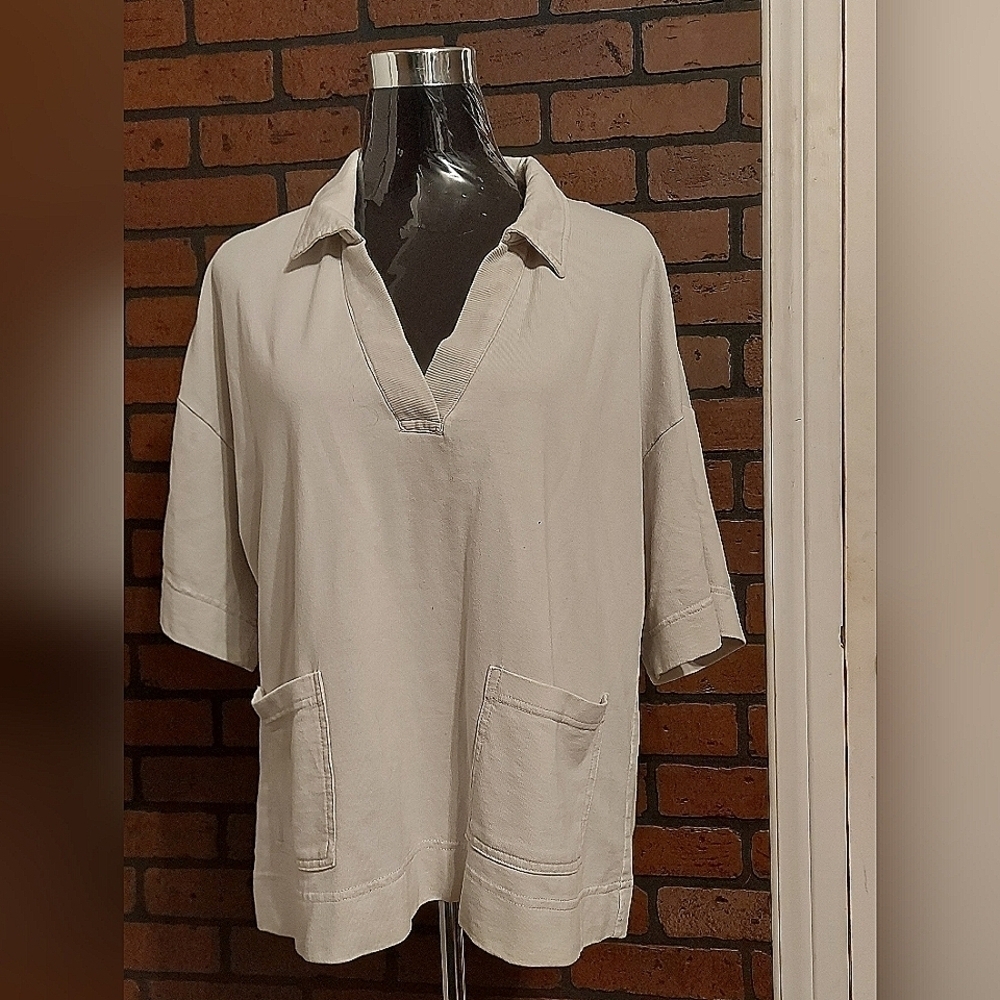Jane & Delancey Blouse Medium Relaxed Fit Coastal Grandmother Style